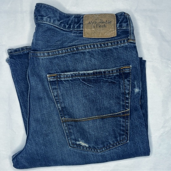 Men's Abercrombie & Fitch Blue Distressed Jeans - Picture 3 of 3